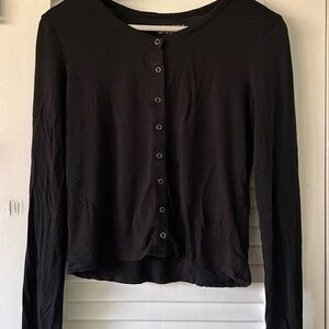 Black Button-Up Women's Top